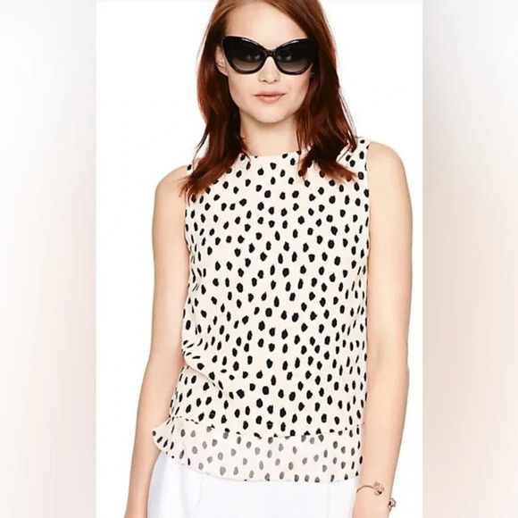 Kate Spade Leopard Dot Silk Blouse, BNWT, size  Large - Picture 1 of 12